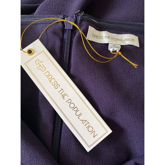 Dress The Population NWT $298 Ellen Strapless Trumpet Gown, Blue Women's Size XL - Picture 10 of 11